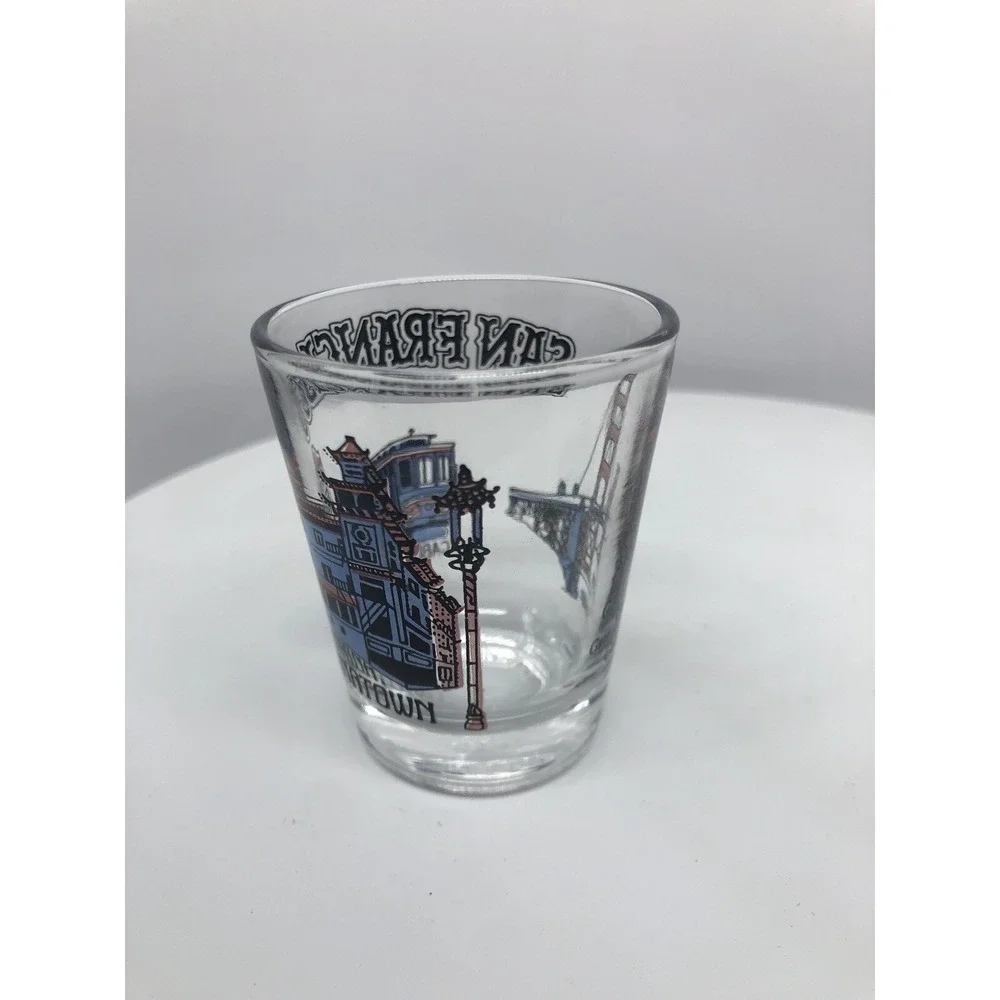Vtg Shot Glass San‎ Francisco Souvenir Cable Car China Town Golden Gate Bridge